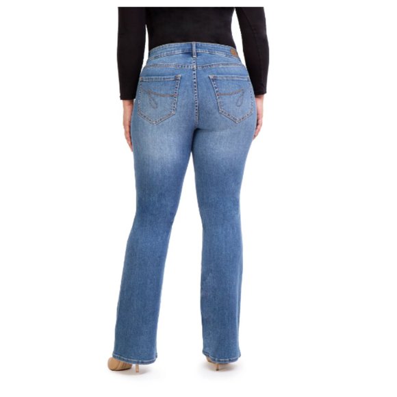 Jordache Mid Rise Curvy Bootcut Jeans Medium Wash Enzyme Size 14 New NWOT - Picture 12 of 13
